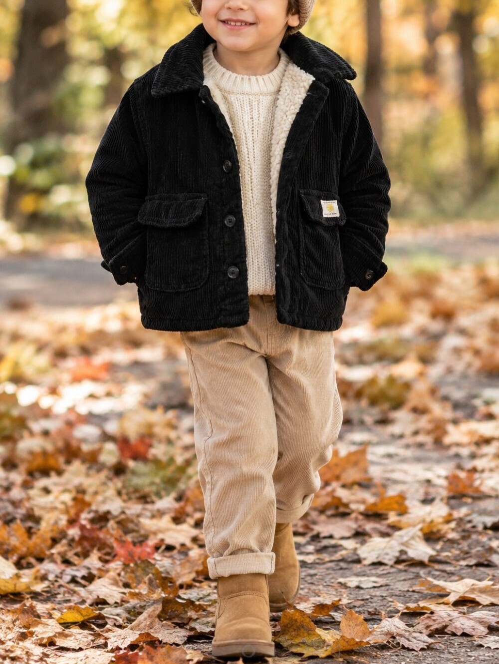 ZARA Kids Black Corduroy Sherpa Lined Jacket Cotton Cozy Fall Winter